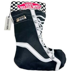 Vans Snow Boot Stocking Tote Bag Checkered Black White Cute Unique Rare New